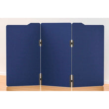 Load image into Gallery viewer, Boyd acoustic 3 panel freestanding partition joined together with hinges in Navy Peony colour