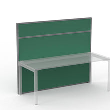 Load image into Gallery viewer, Studio 50 freestanding acoustic screen at back of a desk sitting above the desk and down to the floor