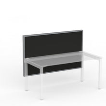 Load image into Gallery viewer, Studio 50 freestanding acoustic screen at back of a desk sitting above the desk and down to the floor