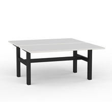 Load image into Gallery viewer, Agile double sided desk with white top and black powder coated legs