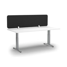 Load image into Gallery viewer, Black acoustic desk screen sitting on top of desk
