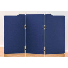 Load image into Gallery viewer, Boyd acoustic 3 panel freestanding partition joined together with hinges in Navy Peony colour
