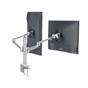 DUAL MONITOR ARMS HOLDING SCREENS