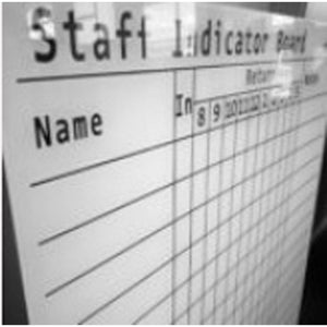 PROWRITE Glass Board Printed Magnetic Staff in/out board