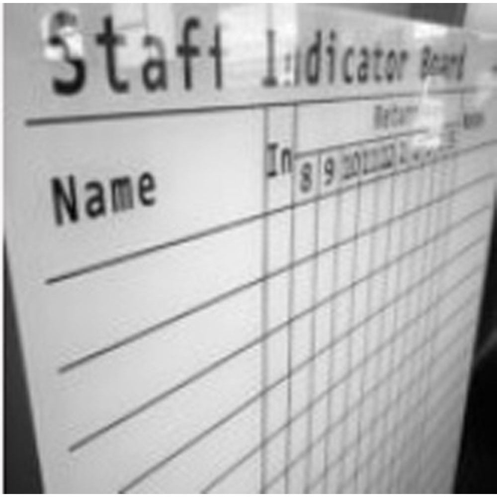 PROWRITE Glass Board Printed Magnetic Staff in/out board