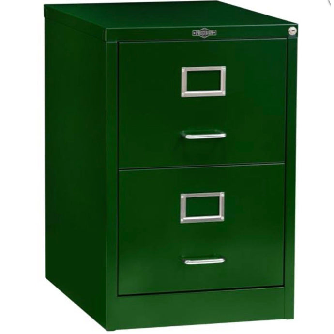 PRECISION Vintage style green 2 draw filling cabinet