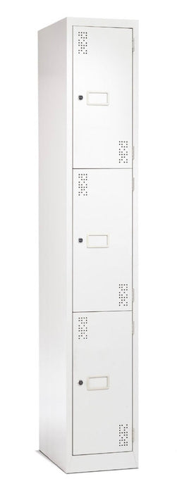 Precision 3 tier classic locker in satin white