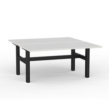 Load image into Gallery viewer, Agile double sided desk with white top and black powder coated legs

