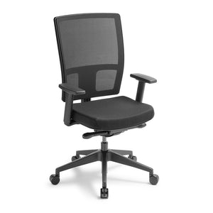 Black media ergonomic office chair with adjustable arms
