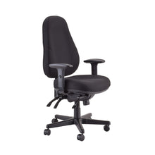 Load image into Gallery viewer, Black persona ergonomic office chair with adjustable arms
