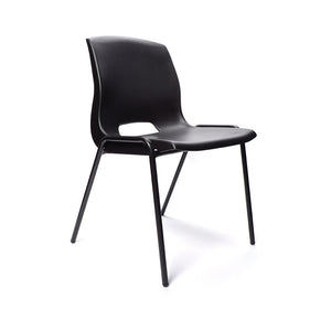 Black polypropylene quad 4 leg stackable chair