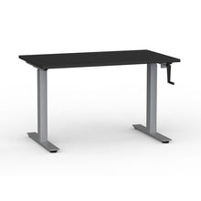 Load image into Gallery viewer, Black desk with manual winder for user adjusted Sit Stand Desk
